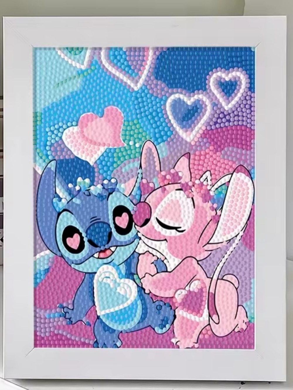 Brand New DIY Stitch & Angel Diamond Beads Art With Frame